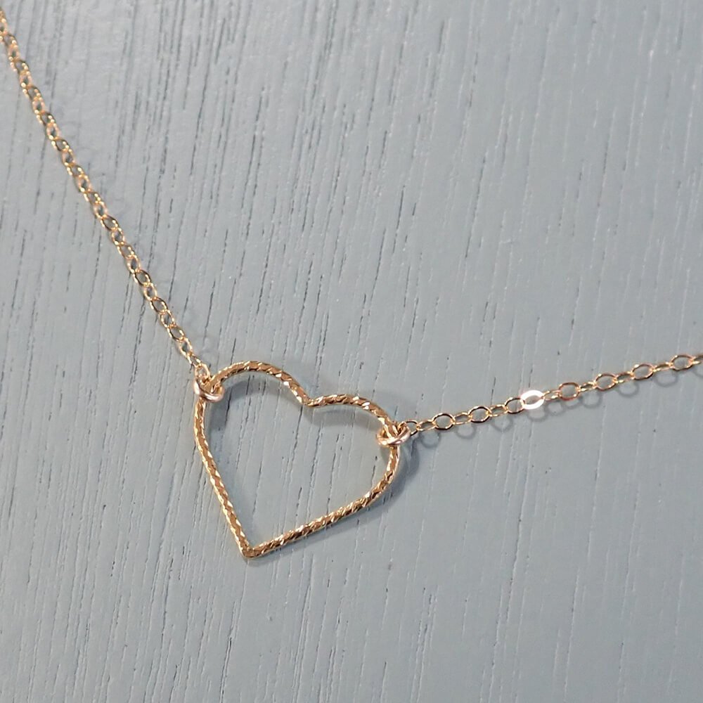 Gold Sparkle Heart Necklace - All The 