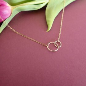 14k gold filled interlocking circles necklace
