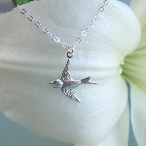 sterling silver swallow necklace