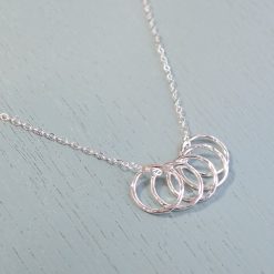 Silver Five Ring Necklace