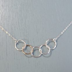 Silver & Gold Five Circle Necklace