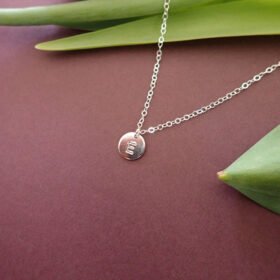 sterling silver initial disc necklace