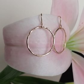 Rose gold circle earrings