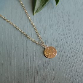 14k gold filled layered disc necklace