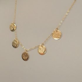 Gold Filled FIve Layered disc necklace