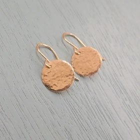 14k Gold Filled Disc Earrings Hammered