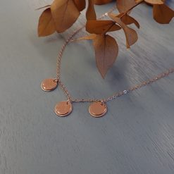 Rose gold layered disc necklace personalised