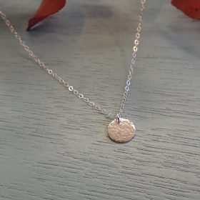sterling silver hammered disc necklace