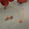rose gold filled hammered disc necklace and earrings jewellery set