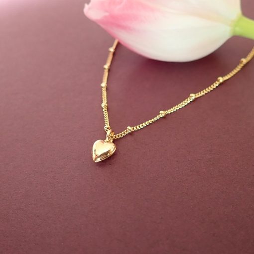 14k gold filled tiny heart necklace