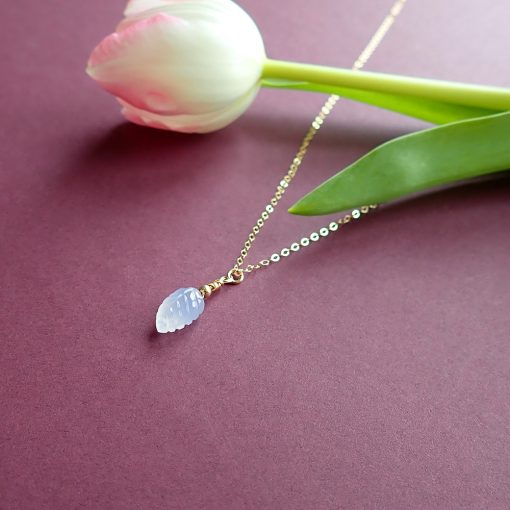 14k Gold Filled Chalcedony Leaf necklace