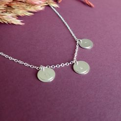 silver three disc necklace