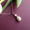 14k gold filled drop pearl necklace