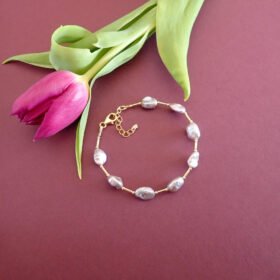 14k gold filled lavender pearl bracelet