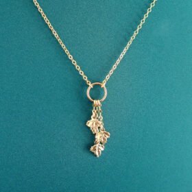 14k gold filled leaf necklace