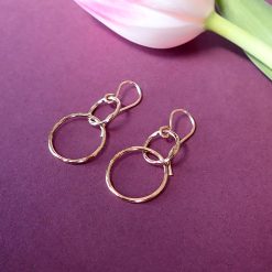 Gold interlocking circle earrings