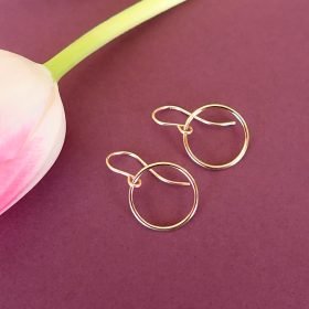 14k gold filled circle earrings