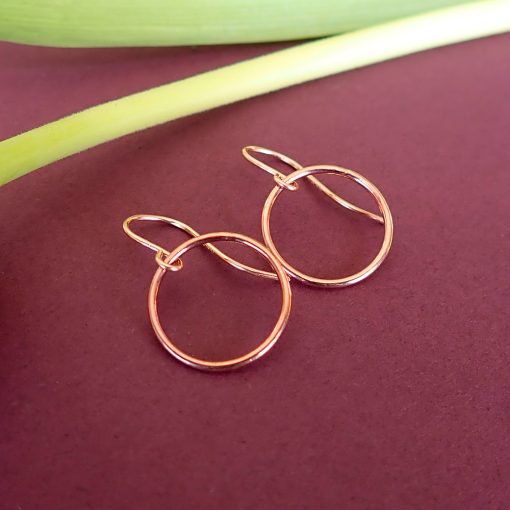 rose gold filled circle earrings