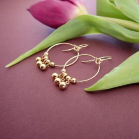 14k gold filled circle ball drop earrings charms