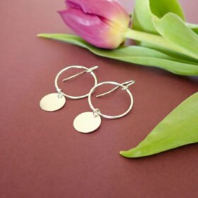 Sterling Silver earrings circle disc